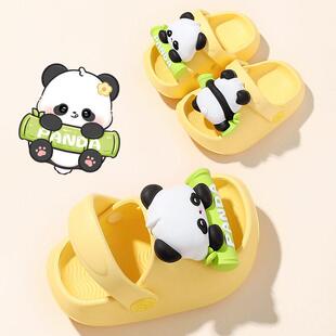 宝宝居家防滑耐磨两穿拖鞋小熊猫儿童男宝婴儿女宝一岁半拖鞋凉鞋