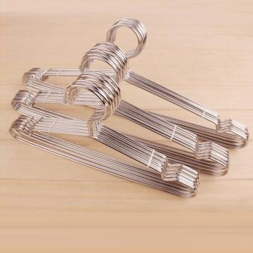 实心不锈钢衣架 金属干湿衣架 儿童衣挂 浸塑晾晒衣架（10个装）