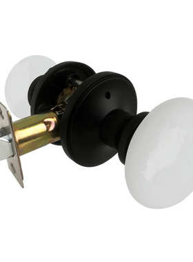 陶瓷陶瓷 房门door门把手white高档门锁美式knob室内 锁白色浴室