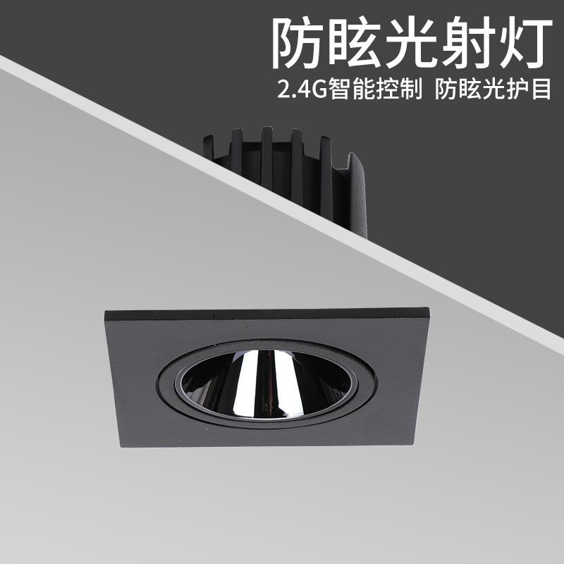 双头射灯led防眩光嵌入式别墅家装客厅格栅长方形斗胆无主天花灯