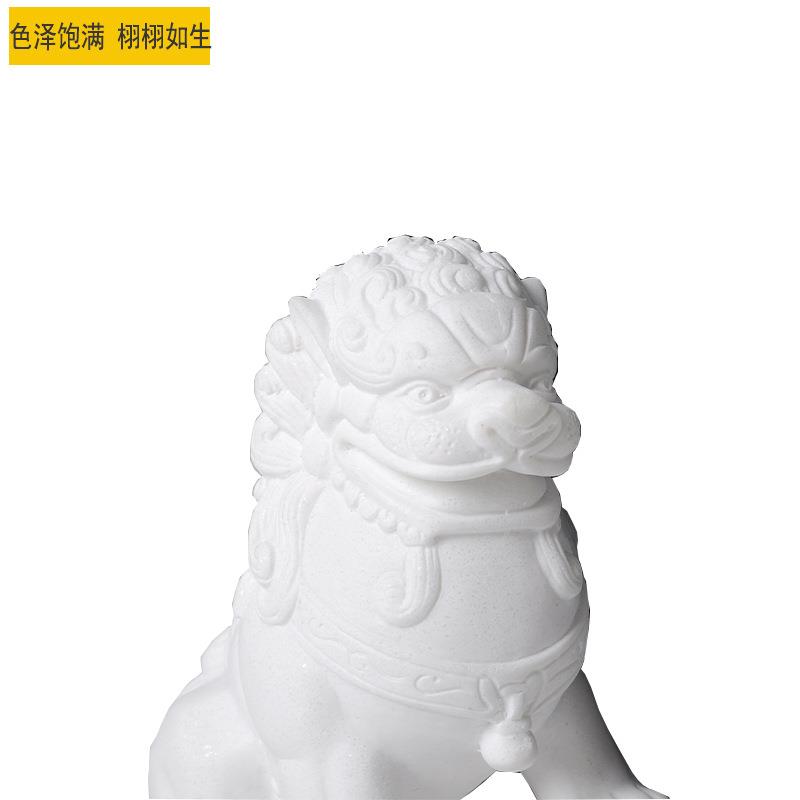 新中式砂岩石狮子小摆件样板房间家居客厅书房玄关柜茶几软装饰品