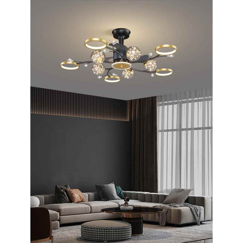 风扇灯客厅吊灯现代简约轻奢餐厅灯家用吊扇卧室灯具组合全屋套餐