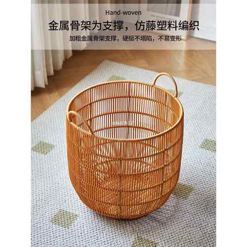 家脏用服收纳筐藤MS00112编脏衣篓轻奢脏衣篮衣高颜值大洗衣仿卫