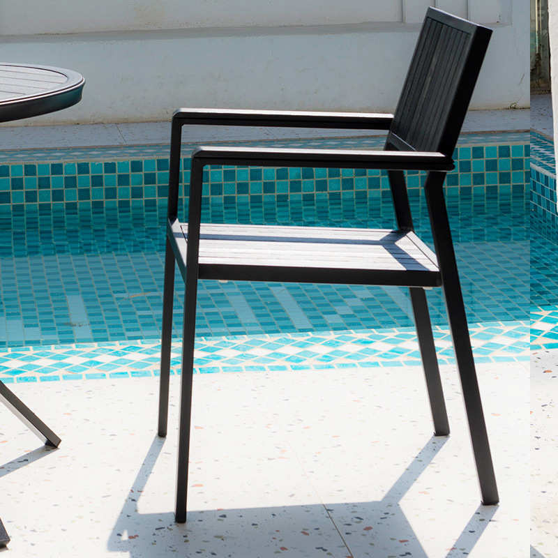 奶茶店户外庭院防腐木桌桌椅露天小茶几组合桌椅铁艺阳台塑室外