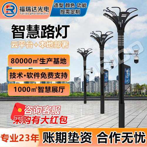 源头厂家智慧路灯多功能智慧灯杆监控照明气象监测智能充电桩