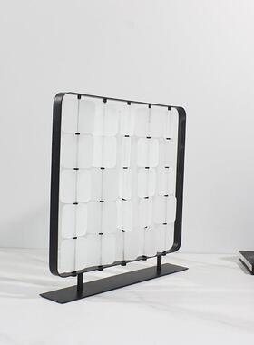 现简约艺术屏风摆代金属亚力书房装饰品样板间售KEL件楼处软克装