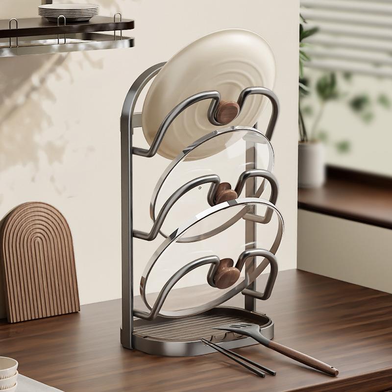 台面锅盖架子厨房多功能置物架免打孔多层放置器砧菜板收纳神器