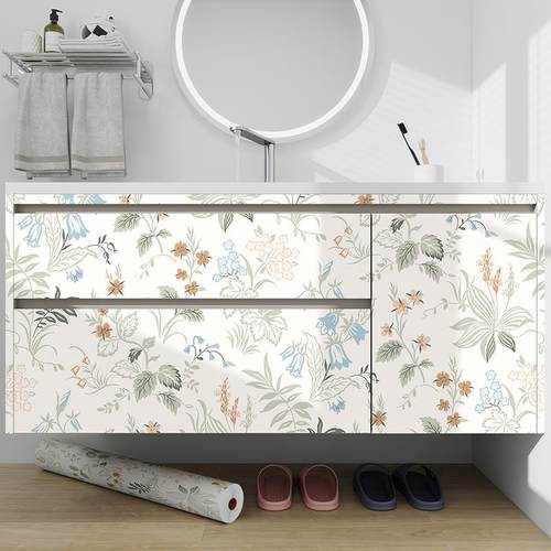 卫生间浴室柜翻新贴纸厕所洗漱台洗手盆柜子台面防水防潮保护膜