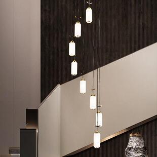 新中式复式楼大吊灯别墅楼梯大厅客厅挑高大堂中空挑空楼中楼吊灯