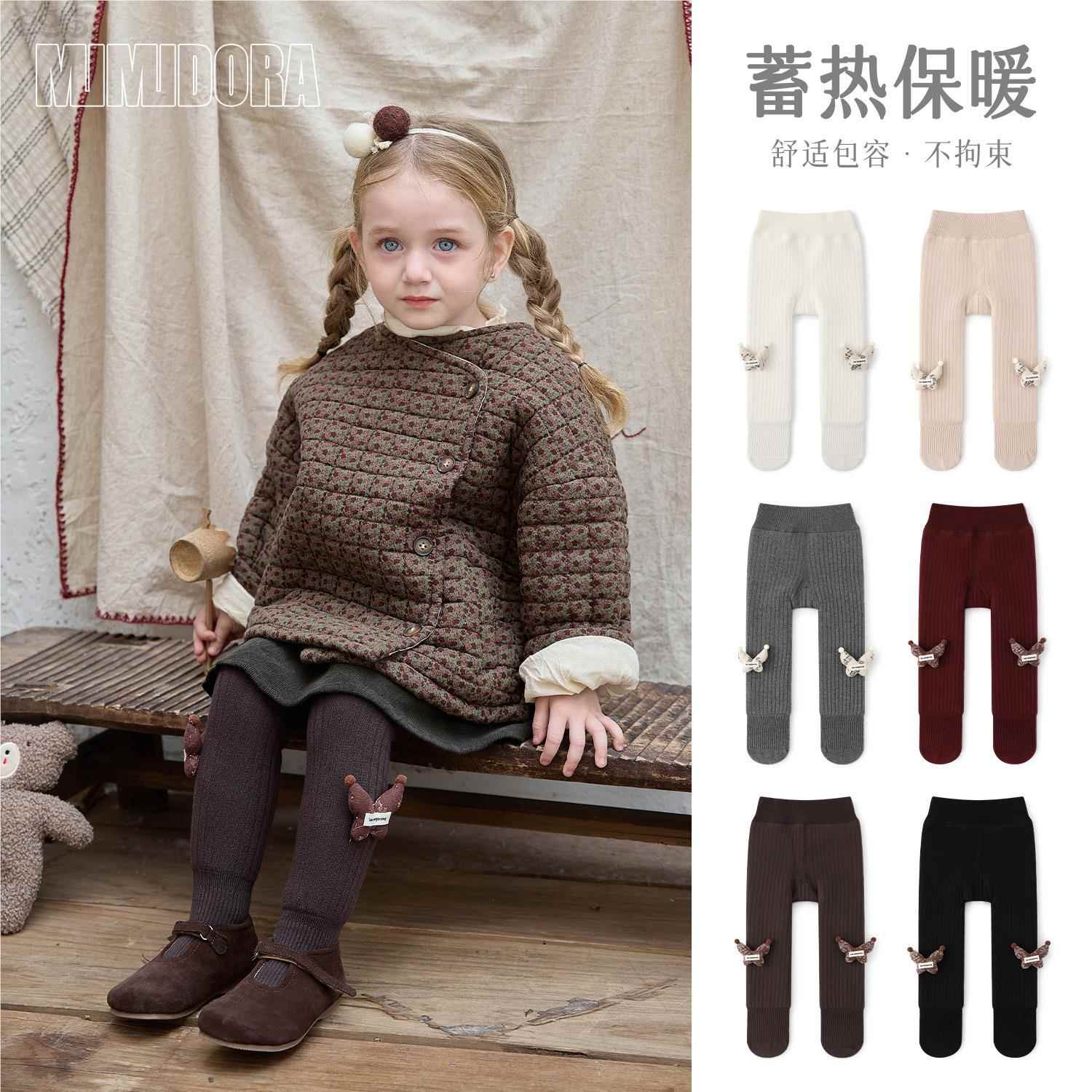 儿童袜子冬款女童宝宝连裤袜加绒加厚款保暖连体袜子冬季打底袜裤