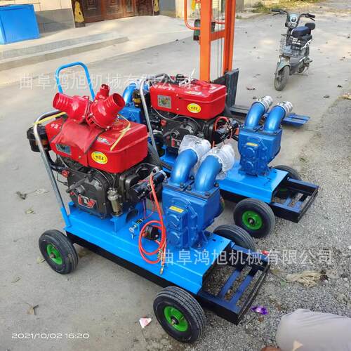 立式卧式管道泵 3寸柴油水泵拖车23kw大流量常柴水泵 180方140米