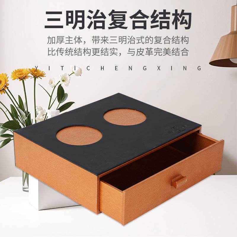 牙具盒正方形酒店耗材皮具套装收纳盒客房杂件可加印logo家居