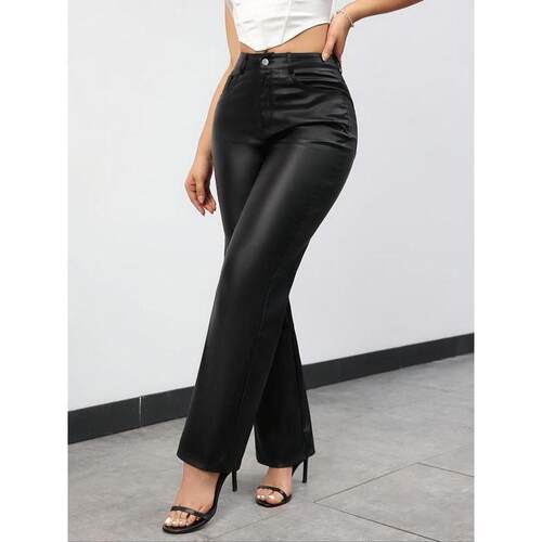 K 46416 High Waist Straight Leg Pants 腰直筒裤