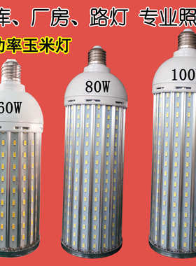 大功率铝材玉米灯led灯泡 60W 80W 100WLED玉米泡 车间灯厂房照明