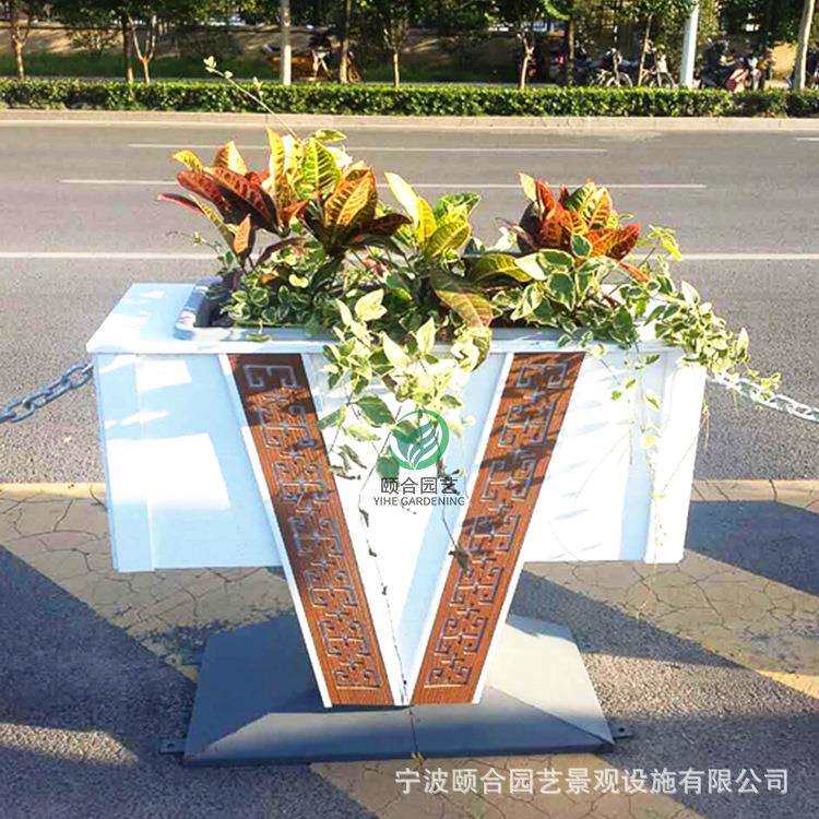 颐合供应PVC花盆花箱 景观艺术立体花箱花盆容器提供安装