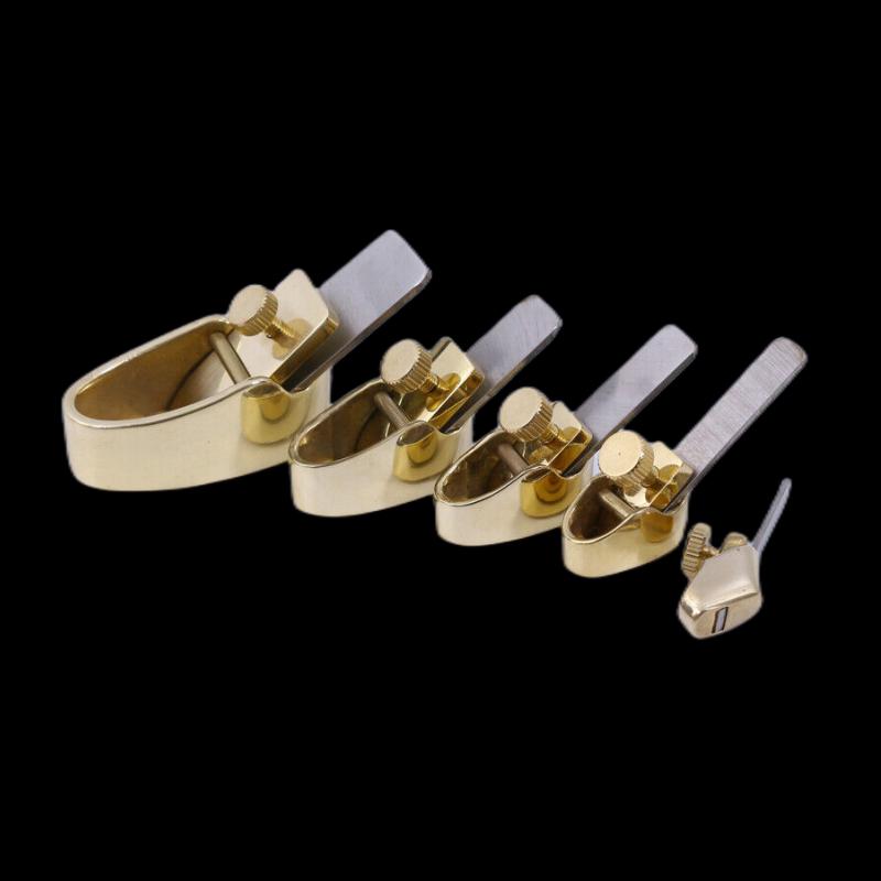 提琴制造工具,4个不同黄铜刨子+修琴码小刨子（修码刨）