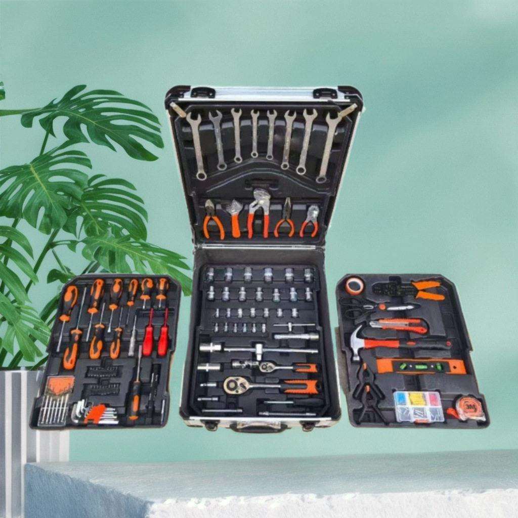 187件套工具套装187拉杆箱408组套工具铝箱五金组合汽修家用套装