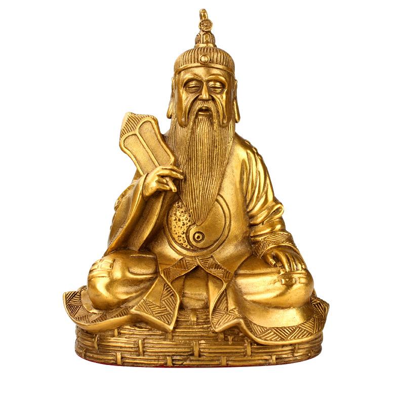 铜器铜三清祖师像太上老君像摆设饰品家居用品