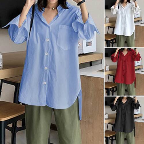 White shirt women's long sleeved top 白衬衫女士长袖式上衣