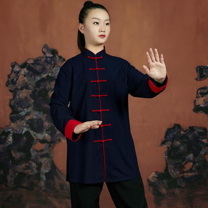 正品极服男女春秋季新款服棉麻透气表演武术太运动太极拳国中风练