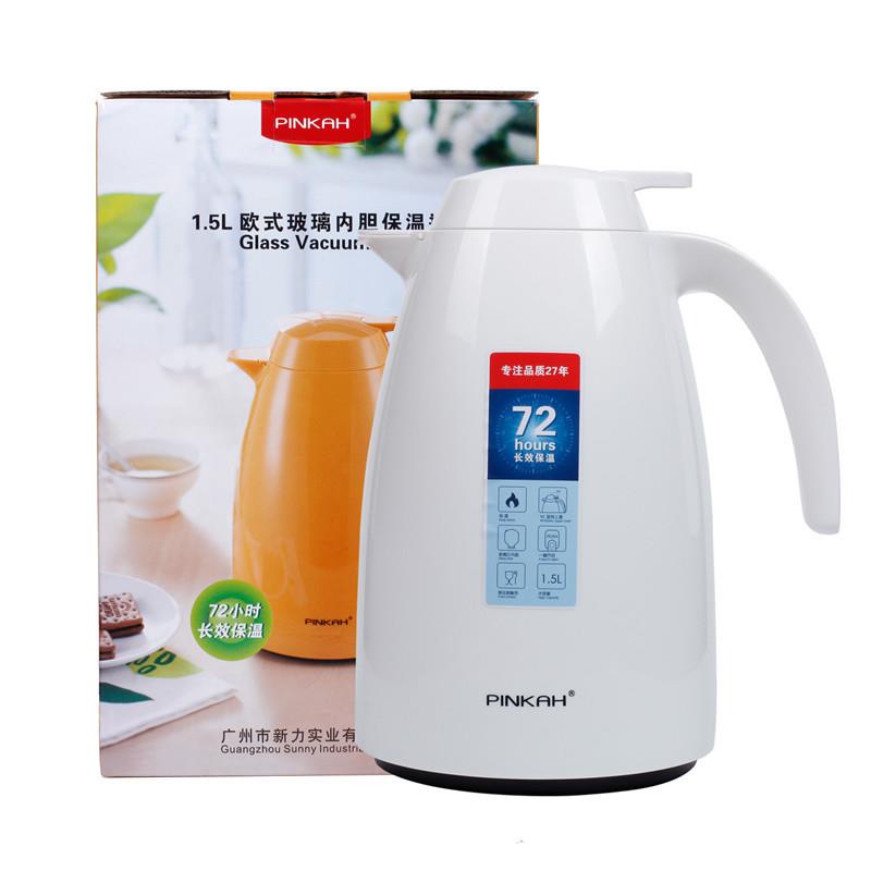 品家家品1.5L保温壶玻璃内胆家用大容量暖水瓶带温度计超大容量