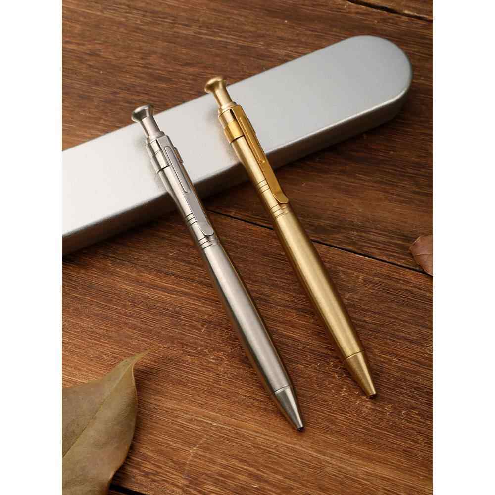 按黄铜覆古金属笔与定制雕刻和个性化的男人的企业标志中性礼品圆珠笔