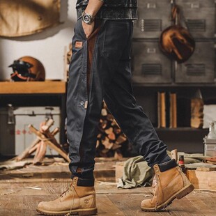 复古工装 BIAS美式 裤 子男秋冬加绒束脚休闲裤 潮牌it 子大码 neith
