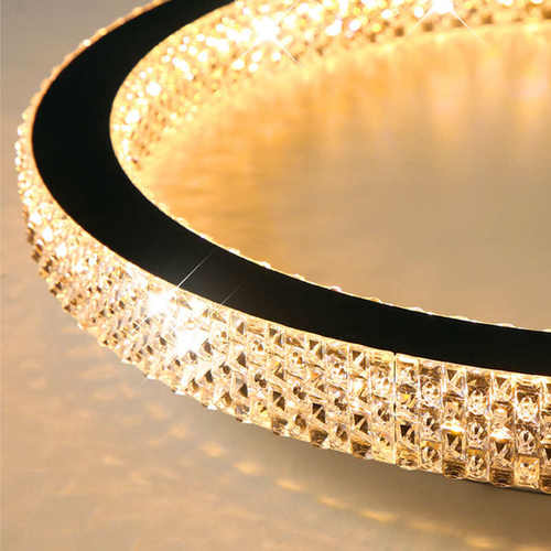 简约新款现代水晶主卧室吸顶灯创意led圆形客厅网红大气照明灯具