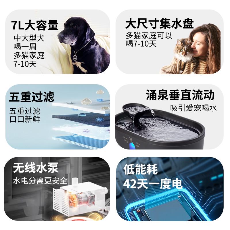 大狗狗宠物饮水机大容量猫咪喂水流动喷泉无线自动循环过滤喝水器