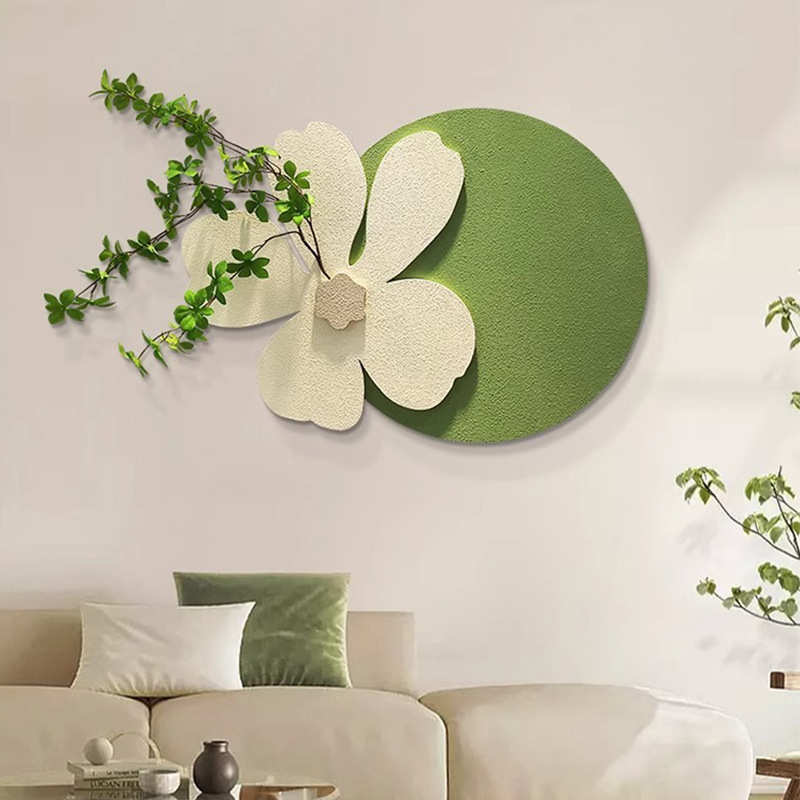 餐厅装饰画创意花朵砂岩画立体实物绿植挂画客厅卧室高级感墙壁画