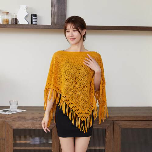Yixi tassel hollowed out mesh jacket, top pullover,