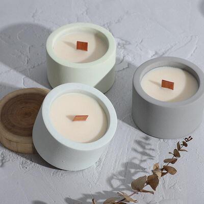 Round Candle Jar Concrete Mold DIY Handmade Fragrance Candle