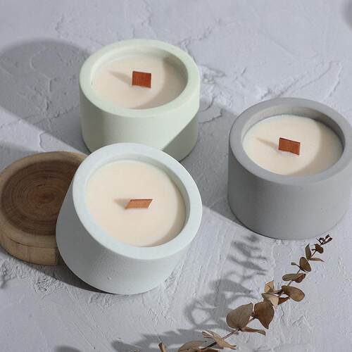 Round Candle Jar Concrete Mold DIY Handmade Fragrance Candle