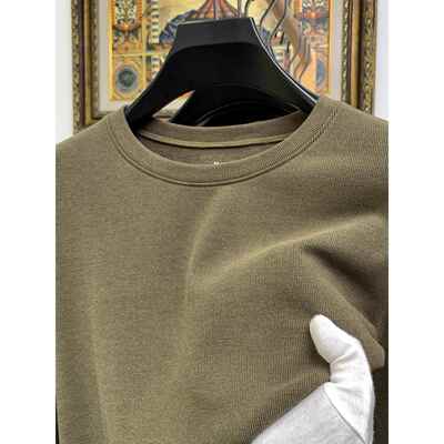 Home Daily~双面德绒打底衫男加绒卫衣秋冬男士圆领内搭长袖t恤潮