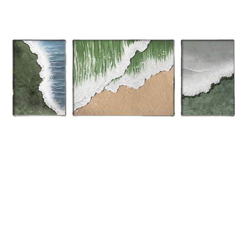 纯手绘油画布抽象客厅装饰画厚肌理三联画感沙发背景墙砂岩画
