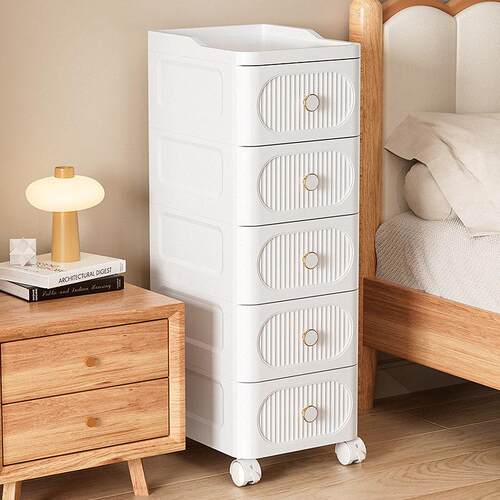 卧室夹缝收纳柜厨房置物架30/40/50cm多层化妆室窄边柜衣服收纳柜