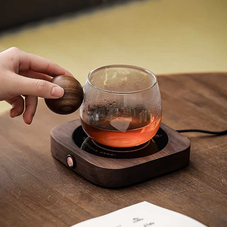 胡桃木加热器办公家用保温55度可加热底座垫智能恒温喝水茶杯