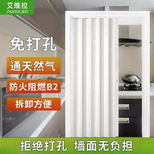 开通天燃气验收门开放式厨房临时隔断门折叠门阻燃一次性假门免打