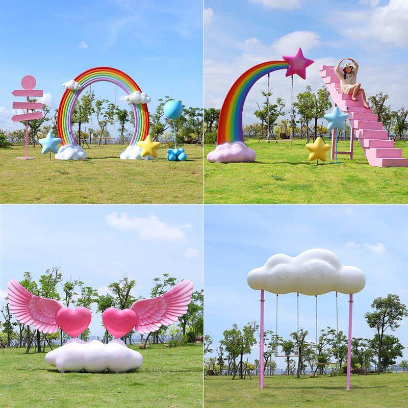 网红云朵秋千天梯相框打卡摆件雕塑风景区草坪商场装饰营地户外造,家居饰品,户外/庭院摆件,淘宝优惠券,粉丝福利购,淘宝优惠卷