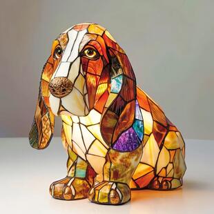 跨境新款树脂魔幻幻彩奇异狗狗灯Cat Lamp-Dachshund Lamp-Bigfoo