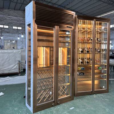 靠墙厅酒架YMTF24-4餐红柜别墅酒酒窖常厅温恒客温不锈钢酒柜展示