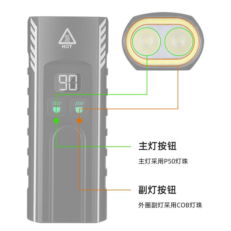 山地车自行车前灯 2000流明夜骑高亮自行车手电筒铝合金自行车灯