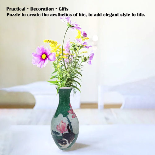 青花瓷装饰品高级花瓶拼图花瓶