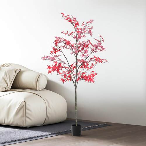 仿真植物红枫树假枫树绿植盆栽北欧风高端仿真树室外商场酒店装饰