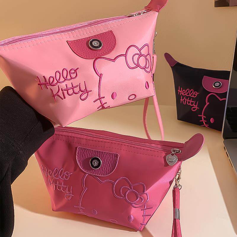 可爱KT猫手提化妆包便携式大容量防水旅行收纳包口红护肤品洗漱包