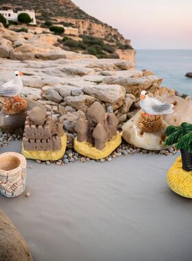 沙滩城堡摆件微景观装饰品地中海风格海洋场景造景小摆件饰品