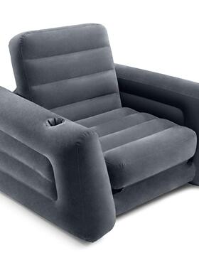 充气植绒沙发床单双人靠背折叠沙发 PVC多功能五合一沙发