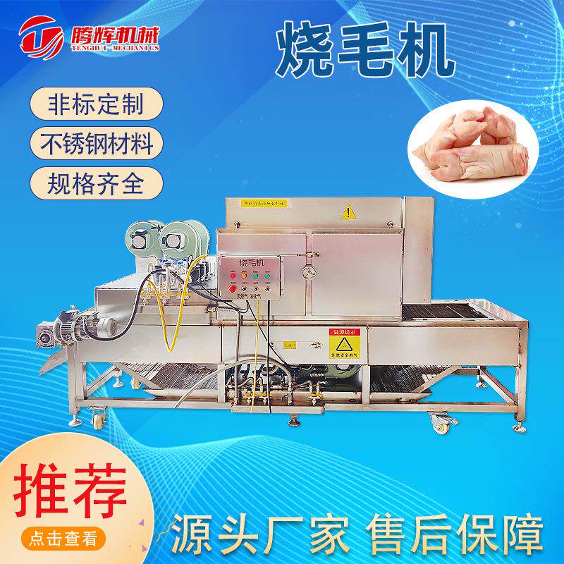 牛羊蹄羊头烧毛机 辣椒猪蹄连续式烧制机器 全自动猪肘子烧毛设备