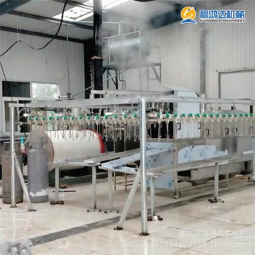 德州烧鸡全自动油炸机桂香斋扒鸡油炸线真空熟食扒鸡油炸机