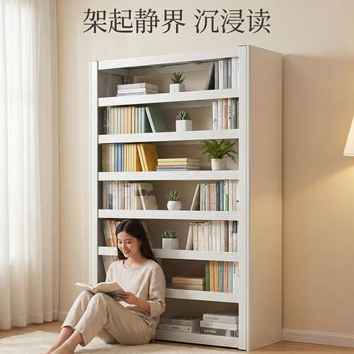 书架落地置物架家用儿童绘本架客厅卧加厚碳钢室阅读书柜架子